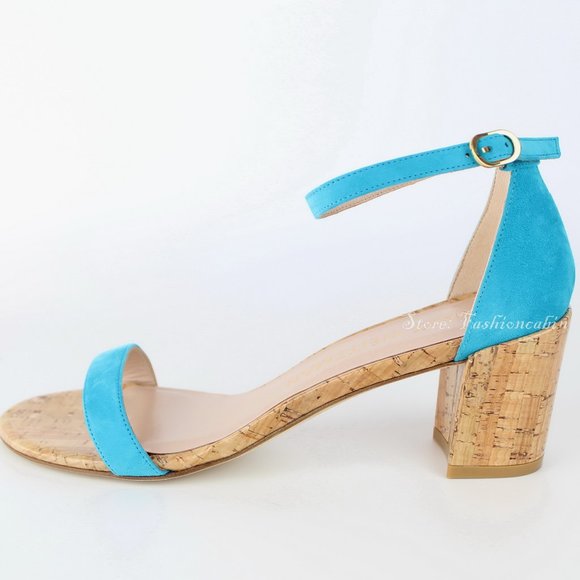 New Stuart Weitzman Suede Simple Sandals - Picture 5 of 11